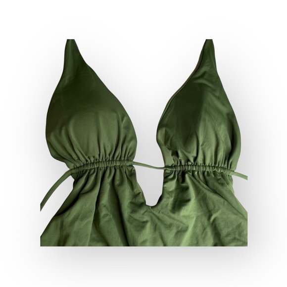 L*Space ☼ Pamela Plunging Strappy Open Back One Piece Swimsuit ☼ Olive Green 10 - Picture 7 of 17